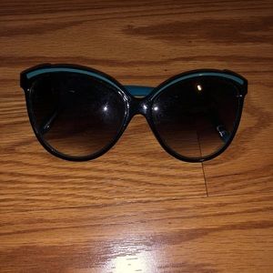 Vans cat eye sunglasses, black and teal